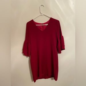 Belongsei Women’s Red V-Neck Dress, size small